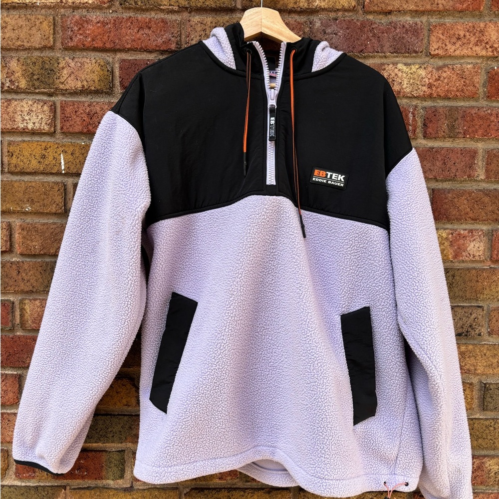 Eddie Bauer Plush Black and Purple Teddy Jacket